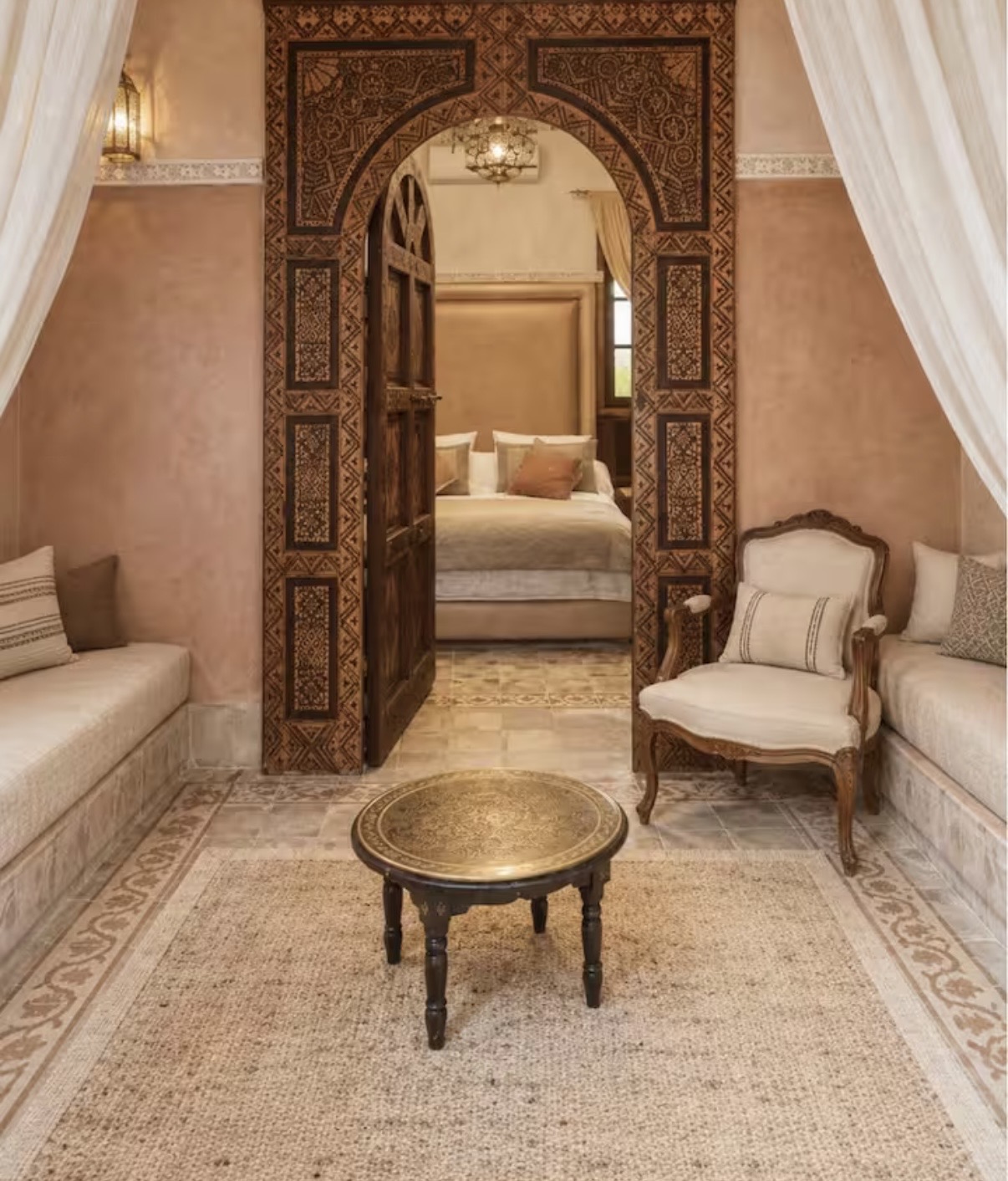 Beautiful riad interior in Marrakech